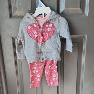4/25$ 🌷Carter's Gray and Pink Floral Set